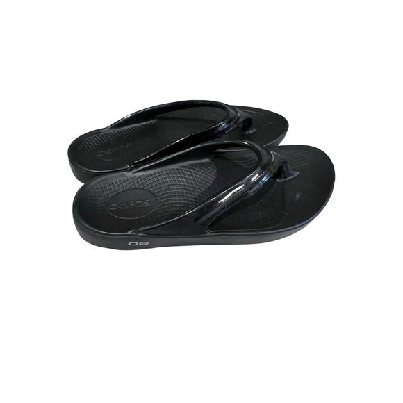OOFOS OOriginal Thong Recovery Sandals Black Women’s Size 10 EU 41 Comfort Slide - Picture 3 of 9